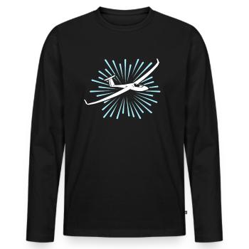 Segelflieger Segelfliegen Segelflugzeug - Männer Premium Bio Langarmshirt - Schwarz - Vorne - Nico (187cm)