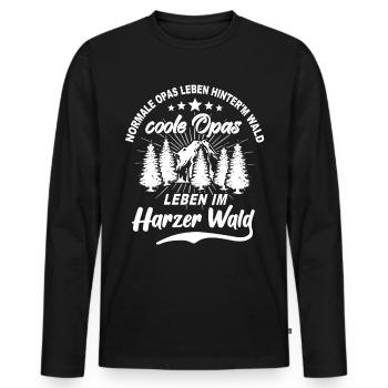 Harzer Opa Harz Grossvater - Männer Premium Bio Langarmshirt - Schwarz - Vorne - Nico (187cm)