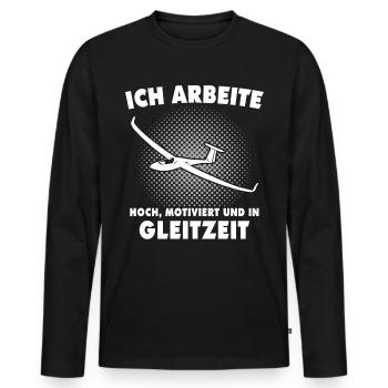Segelflieger Segelflugzeug Segelfliegen - Männer Premium Bio Langarmshirt - Schwarz - Vorne - Nico (187cm)