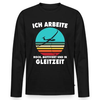 Segelflieger Segelfliegen Segelflug - Männer Premium Bio Langarmshirt - Schwarz - Vorne - Nico (187cm)