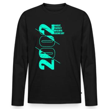 Legendär Original - Jahrgang 2002 - 20. Geburtstag - Männer Premium Bio Langarmshirt - Schwarz - Vorne - Nico (187cm)