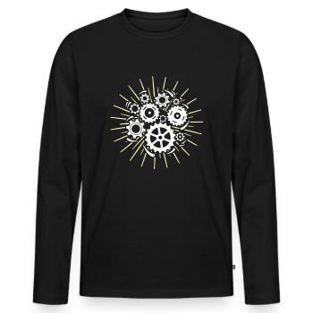 Mécanicien Artisan Mécanicien Automobile - T-shirt manches longues Premium bio Homme - noir - Devant - Nico (187cm)