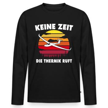 Segelflugzeug Fliegen Segelfliegen Segelflieger - Männer Premium Bio Langarmshirt - Schwarz - Vorne - Nico (187cm)