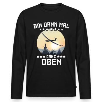 Segelflugzeug Fliegen Segelfliegen Segelflieger - Männer Premium Bio Langarmshirt - Schwarz - Vorne - Nico (187cm)