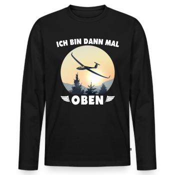 Segelflugzeug Fliegen Segelfliegen Segelflieger - Männer Premium Bio Langarmshirt - Schwarz - Vorne - Nico (187cm)