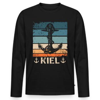 Kiel Disant Kiel Souvenir - T-shirt manches longues Premium bio Homme - noir - Devant - Nico (187cm)