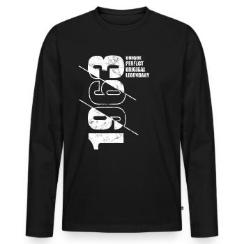Original légendaire - Né en 1963 Anniversaire - T-shirt manches longues Premium bio Homme - noir - Devant - Nico (187cm)