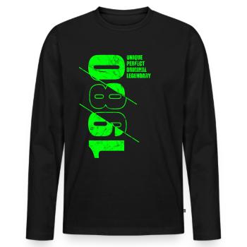 Legendary Original - Born 1980 Birthday - Men's Premium Organic Long Sleeve Shirt - black - Front - Nico (187cm)