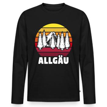 Allgäu Allgäuer Allgaeu - Männer Premium Bio Langarmshirt - Schwarz - Vorne - Nico (187cm)