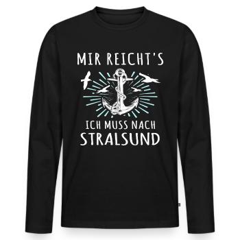 Stralsund Souvenir - Männer Premium Bio Langarmshirt - Schwarz - Vorne - Nico (187cm)