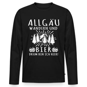 Allgäu Bier Allgäuer Biertrinker - Männer Premium Bio Langarmshirt - Schwarz - Vorne - Nico (187cm)