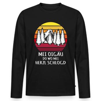 Allgäu Dialekt Allgäuisch Allgäuer - Männer Premium Bio Langarmshirt - Schwarz - Vorne - Nico (187cm)