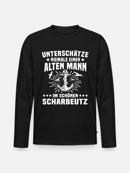 Scharbeutz - Männer Premium Bio Langarmshirt - Schwarz