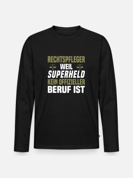 Rechtsanwaltsfachangestellter Rechtspfleger - Männer Premium Bio Langarmshirt - Schwarz
