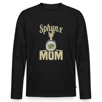 Sphinx Cat Lover Race de chat sans poils - T-shirt manches longues Premium bio Homme - noir - Devant - Nico (187cm)
