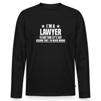 Law Studies State Examination Law University - Men's Premium Organic Long Sleeve Shirt - black - Front - Nico (187cm)