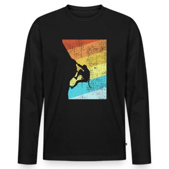 Rock Climbing - Men's Premium Organic Long Sleeve Shirt - black - Front - Nico (187cm)