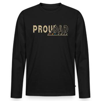 Proudad Stolzer Vater 2013 Vatertagsgesgeschenk - Männer Premium Bio Langarmshirt - Schwarz - Vorne - Nico (187cm)
