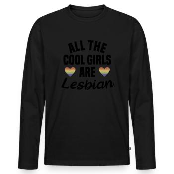 Lgbt Lesbienne Rainbow Flag Bisexuel Queer - T-shirt manches longues Premium bio Homme - noir - Devant - Nico (187cm)