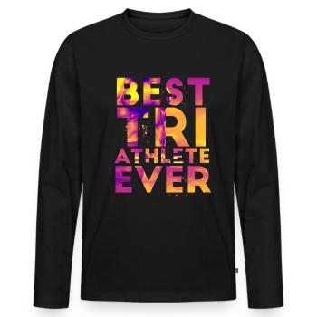 Der beste Triathlet aller Zeiten Sportler Geschenk - Männer Premium Bio Langarmshirt - Schwarz - Vorne - Nico (187cm)