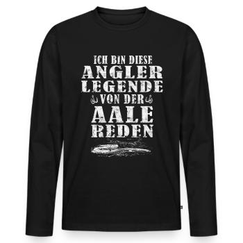 witzige Angler Geschenke Aal Wortspiel Aal Angeln - Männer Premium Bio Langarmshirt - Schwarz - Vorne - Nico (187cm)