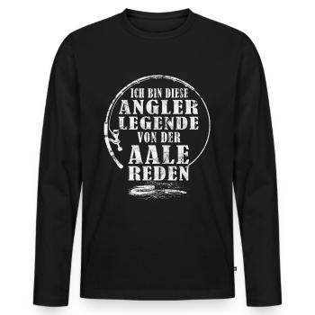 Lustige Angler Geschenke Aal Wortspiel Aal Angeln - Männer Premium Bio Langarmshirt - Schwarz - Vorne - Nico (187cm)