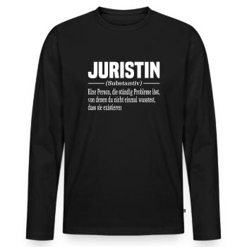 Juristin Jurastudium Staatsexamen Jurist Anwalt - Männer Premium Bio Langarmshirt - Schwarz - Vorne - Nico (187cm)