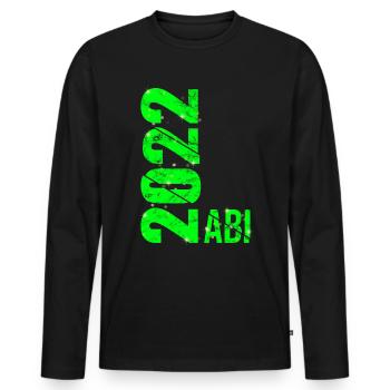 Abitur 2022 Geschenk Junge Mädchen Abi 2022 - Männer Premium Bio Langarmshirt - Schwarz - Vorne - Nico (187cm)