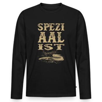 Lustige Angler Geschenke Spezialist Aal Angeln - Männer Premium Bio Langarmshirt - Schwarz - Vorne - Nico (187cm)