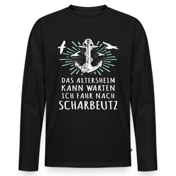 Scharbeutz Sprüche Scharbeutzer - Männer Premium Bio Langarmshirt - Schwarz - Vorne - Nico (187cm)