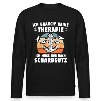 Scharbeutz Sprüche Scharbeutzer - Männer Premium Bio Langarmshirt - Schwarz - Vorne - Nico (187cm)