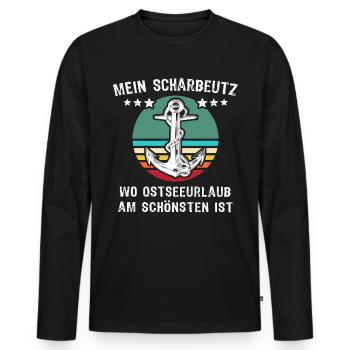 Scharbeutz Sprüche Scharbeutzer - Männer Premium Bio Langarmshirt - Schwarz - Vorne - Nico (187cm)