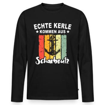 Scharbeutz Sprüche Scharbeutzer Spruch - Männer Premium Bio Langarmshirt - Schwarz - Vorne - Nico (187cm)
