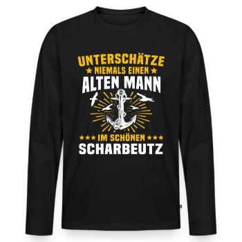 Scharbeutz Sprüche Scharbeutzer - Männer Premium Bio Langarmshirt - Schwarz - Vorne - Nico (187cm)