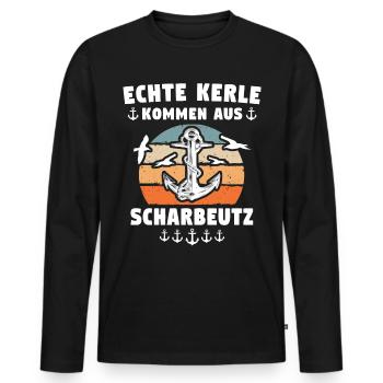 Scharbeutz Sprüche Scharbeutzer Ostsee - Männer Premium Bio Langarmshirt - Schwarz - Vorne - Nico (187cm)