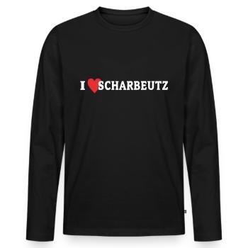 I Love Scharbeutz Liebe - Männer Premium Bio Langarmshirt - Schwarz - Vorne - Nico (187cm)