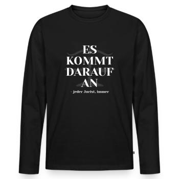 Jurastudium Staatsexamen Jurist Universität Jura - Männer Premium Bio Langarmshirt - Schwarz - Vorne - Nico (187cm)