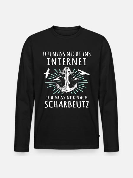 Scharbeutz Ostsee Scharbeutzer - Männer Premium Bio Langarmshirt - Schwarz