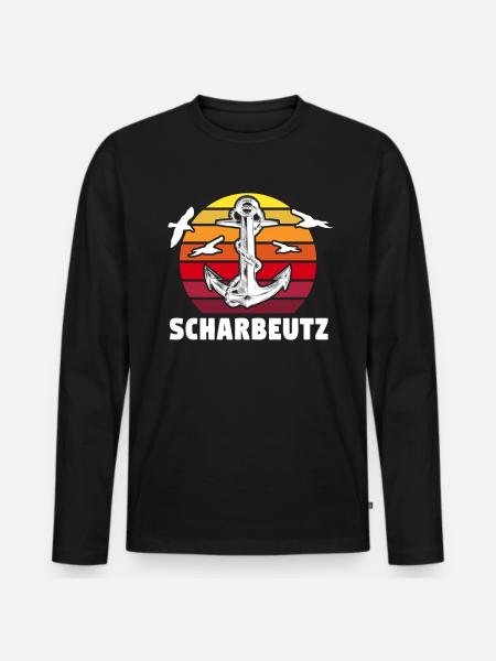 Scharbeutz Ostsee Scharbeutzer - Männer Premium Bio Langarmshirt - Schwarz