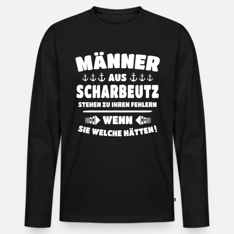 Scharbeutz Ostsee Scharbeutzer - Männer Premium Bio Langarmshirt - Schwarz