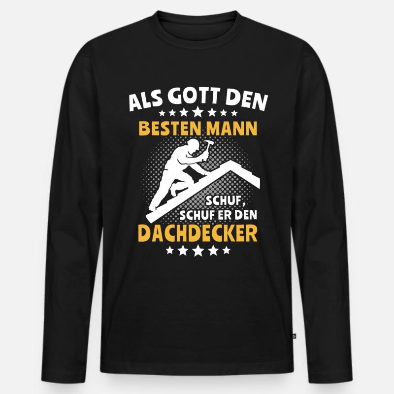Dachdecker Dachspengler Dachdecken Dachklempner - Männer Premium Bio Langarmshirt - Schwarz
