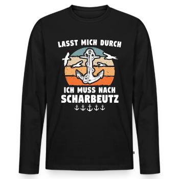 Scharbeutz Ostsee Scharbeutzer Souvenir - Männer Premium Bio Langarmshirt - Schwarz - Vorne - Nico (187cm)