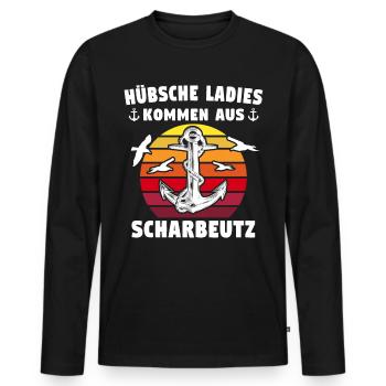 Scharbeutz Ostsee Scharbeutzer Souvenir - Männer Premium Bio Langarmshirt - Schwarz - Vorne - Nico (187cm)