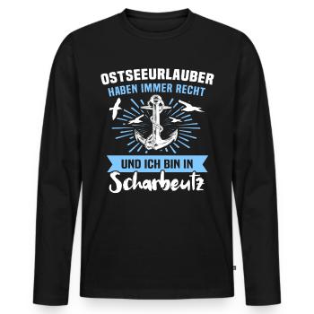 Scharbeutz Ostsee Scharbeutzer Souvenir - Männer Premium Bio Langarmshirt - Schwarz - Vorne - Nico (187cm)