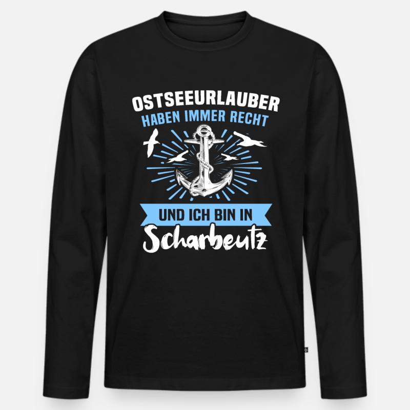 Scharbeutz Ostsee Scharbeutzer Souvenir - Männer Premium Bio Langarmshirt - Schwarz