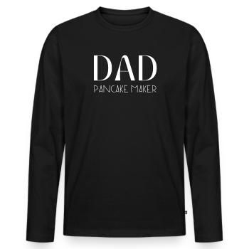 Daddy makes pancake gift for those with a sweet tooth - Men's Premium Organic Long Sleeve Shirt - black - Front - Nico (187cm)