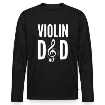 Violin Father Gift Violin Clef man Music - Men's Premium Organic Long Sleeve Shirt - black - Front - Nico (187cm)