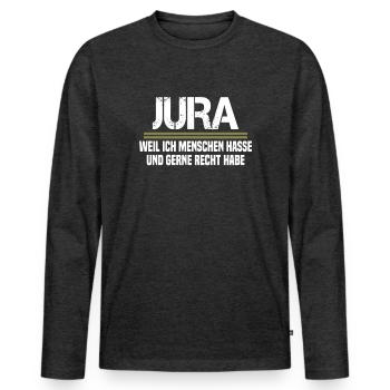 Law studies State examination Lawyer Judge - Men's Premium Organic Long Sleeve Shirt - heather anthracite - Front - Nico (187cm)