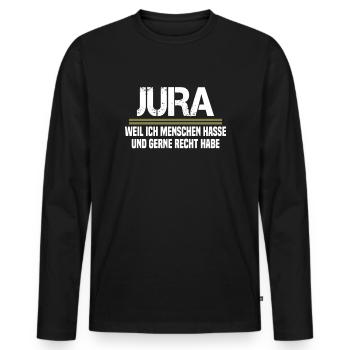 Etudes de droit Examen d’État Avocat Juge - T-shirt manches longues Premium bio Homme - noir - Devant - Nico (187cm)