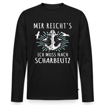 Scharbeutz Ostsee Scharbeutzer Urlaub - Männer Premium Bio Langarmshirt - Schwarz - Vorne - Nico (187cm)